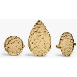 Pack de anillos texturizados en liso
