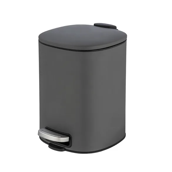 Treteimer Alassio, Grau 5 L, Easy-Close Absenkautomtik - WENKO - FashionsVida