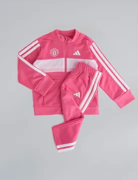 Manchester United x Infant Essentials Tiberio 3-Stripes Tracksuit Pink 2-3Y - Adidas - FashionsVida