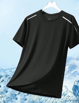 Camiseta de secado rápido para mujer, camiseta de seda de hielo con cuello redondo y manga corta, camiseta deportiva de secado rápido y absorción d