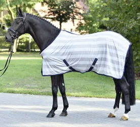 Transport-Fliegendecke STRIPE silber (navy) 105cm