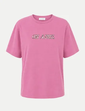 Boyfriend-Fit T-Shirt mit Cow-Print Rosa L - OH APRIL - FashionsVida