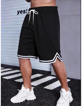 Pantalones cortos deportivos casuales ligeros talla grande para hombres, pantalones cortos de baloncesto elásticos y transpirables para fitness - Shein - FashionsVida
