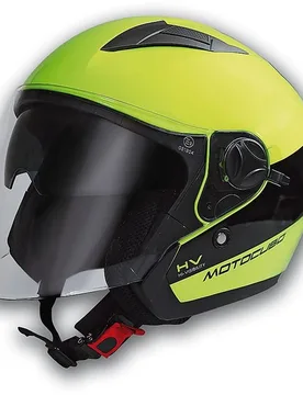 Casco Moto Jet Jet Sun Evo Giallo Hi Vision Doppia taglia XS - MOTOCUBO - FashionsVida