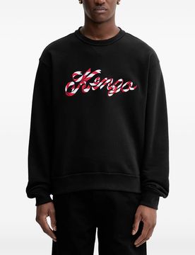 Kenzo felpa logo a nastro uomo nero