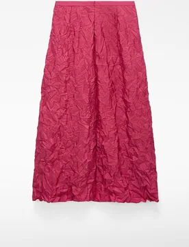 Falda midi satinada con efecto arrugado - Adolfo Dominguez - FashionsVida