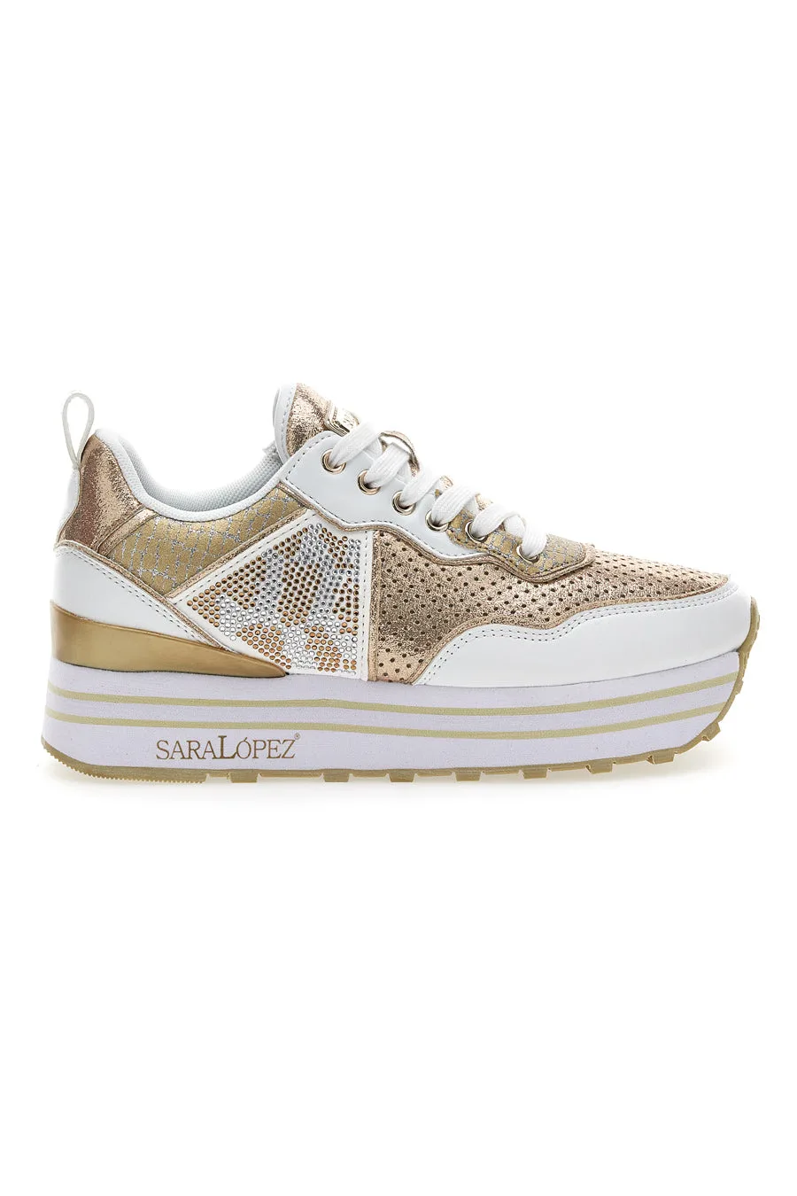 Sneakers Flatform Oro 036 37 - SARA LOPEZ - FashionsVida