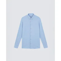 Camisa antimanchas de hombre corte regular lisa en azul celeste