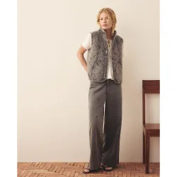 Pantalón vaquero liso de algodón de mujer