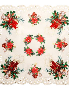 Spitzen-Mitteldecke „Christstern“, 85x85 cm mehrfarbig