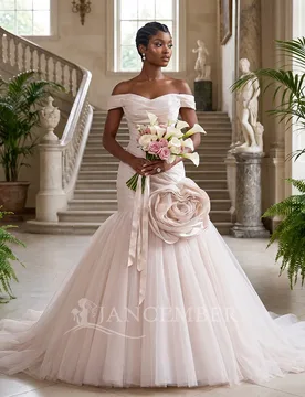 Customized Factory Wholesale Off The Shoulder Bridal Dress Satin Wedding Dress 2026 Sweep Train Mermaid Robe Vestido De Novia - Aliexpress - FashionsVida