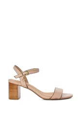 Wide Fit 'Jelly' Leather Sandals - Natural - Size: 3