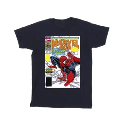 Mens Spider-Man Age Comic Cover T-Shirt (Navy Blue) Cotton - Size Large