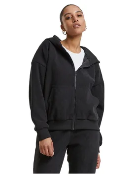 Sweat-shirt à Zip Jacquard Velvet Oversized Black M - Urban classics - FashionsVida
