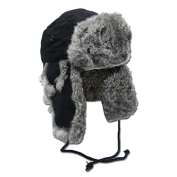 Fellmütze mit Kaninchenfell - Grau / M Grau adult