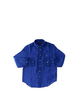Camicia in lino POLO BOYS BLU XL