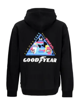 Felpa Cappuccio Uomo Grand Prix Tt Hoodie Black - Huf - FashionsVida