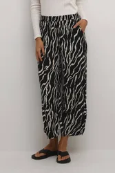 Women's Dacia Elastic Waist Culotte Trousers in Black Size: 8 - Black - Size: 8