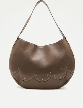 Bolso de hombro con costuras y mini tachas - Tintoretto - FashionsVida