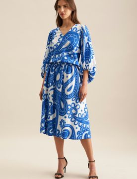 Seidensticker Rock Paisley Blau 34