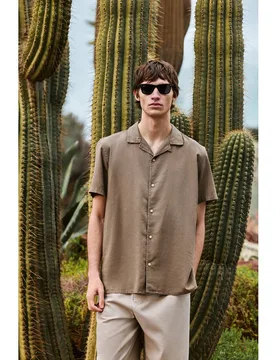 Camisas de hombre de lino de manga corta - Green Coast - FashionsVida