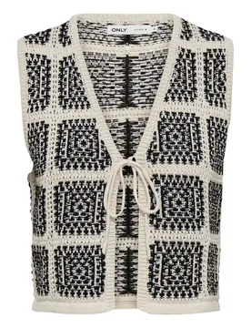 ONLLOA SL STRING CROCHET VEST KNT feale - M - FashionsVida