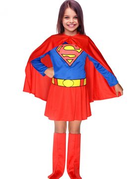 Offizielles Supergirl-Kostüm für Mädchen rot-blau-gelb - female