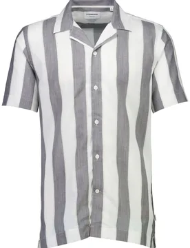 Striped linen/cotton shirt S/S male - M - FashionsVida