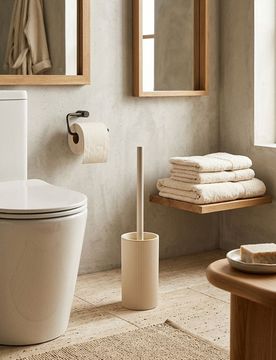 Scopino WC scanalato - beige