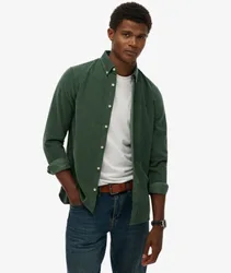 Superdry Herren Klassisches Feincord-hemd Green - Größe: XL