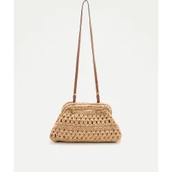 Bolso mediano efecto rafia