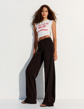 Pantalon Wide Leg 34 Marron