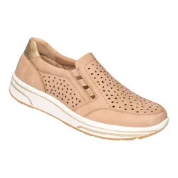 Stretch-Halbschuh mit Leder-Decksohle „Stefanie“ 37 beige