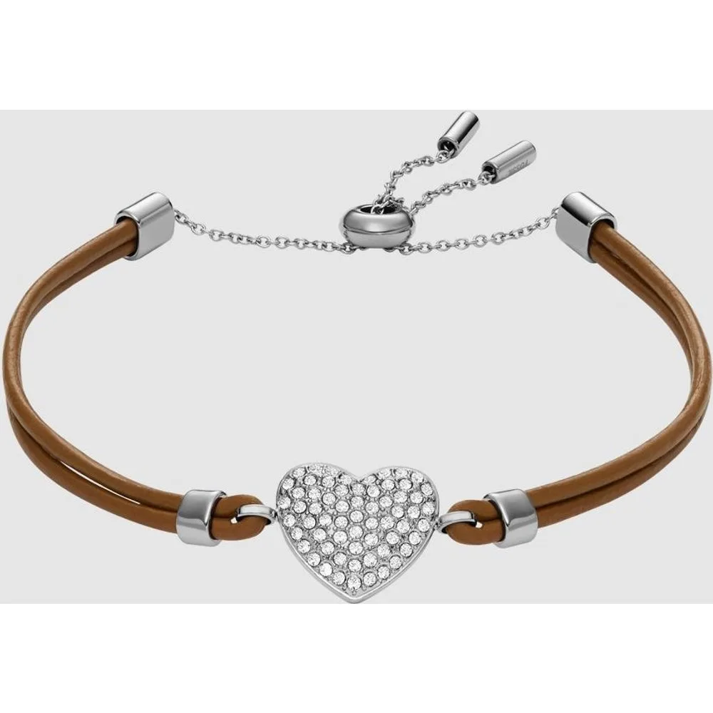 Pulsera de correa de mujer sutton glitz heart confeccionada en piel - Fossil - FashionsVida