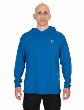 Logo Hooded Long Sleeve T-shirt Blue S Men - Fox Rage - FashionsVida