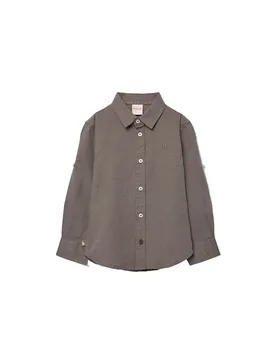 Boboli Camicia A Maniche Lunghe 873019 Brown 12 Mesi