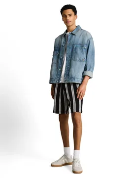 Relaxed structured striped sho male - L - FashionsVida