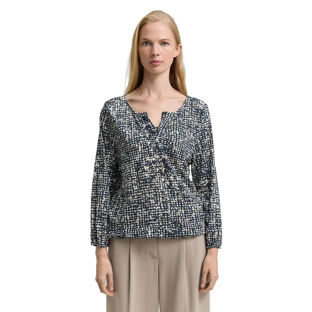 Maglietta A Maniche 3/ 107731 Navy Abstract Dot Design 2XL - Tom tailor - FashionsVida