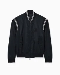 Bomber Exchange nero con ricamo logo tono su tono sul retro