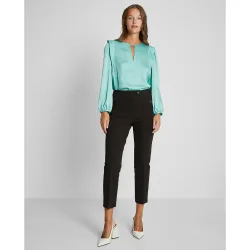 Pantalones pitillo de mujer crop con nervio central
