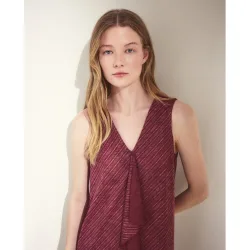 Vestido sin mangas con volante central