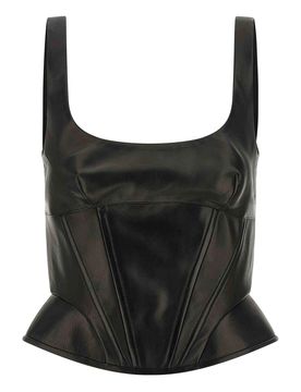 Top in pelle peplos
