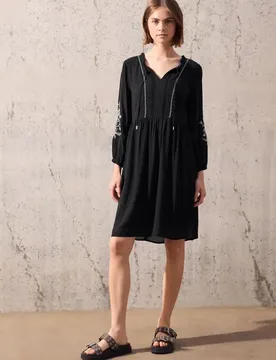 Street One Tunika-Kleid mit Stickerei female Schwarz