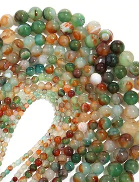 Hebra De Cuentas De Piedra Natural Peacock Agate De 4/6/8/10/12mm - Shein - FashionsVida