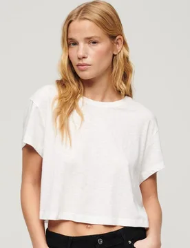 Superdry Damen Lässiges, Kurzes T-shirt Weiß - Größe: 40 - 29.99 - FashionsVida