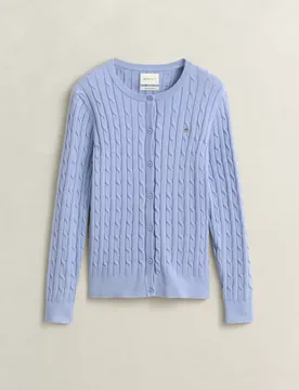 TRETCH COTTON CABLE CARDIGAN female