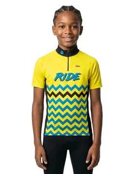 Maglia A Maniche Corte Ride Yellow / Blue - Eltin - FashionsVida