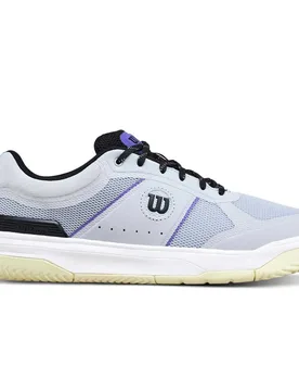 Pickle Pro Pickleball Shoes Gray Dawn / Black / Tender Yellow UK 10.5 - Wilson - FashionsVida