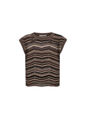 Maglie donna d.exterior - chevron traf maglia dritta - marrone