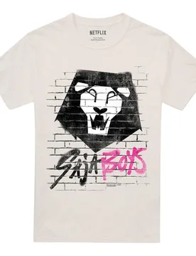 Unisex Adult Saja Boys Graffiti T-Shirt (Natural) - Size Small - K-Pop Demon Hunters - FashionsVida